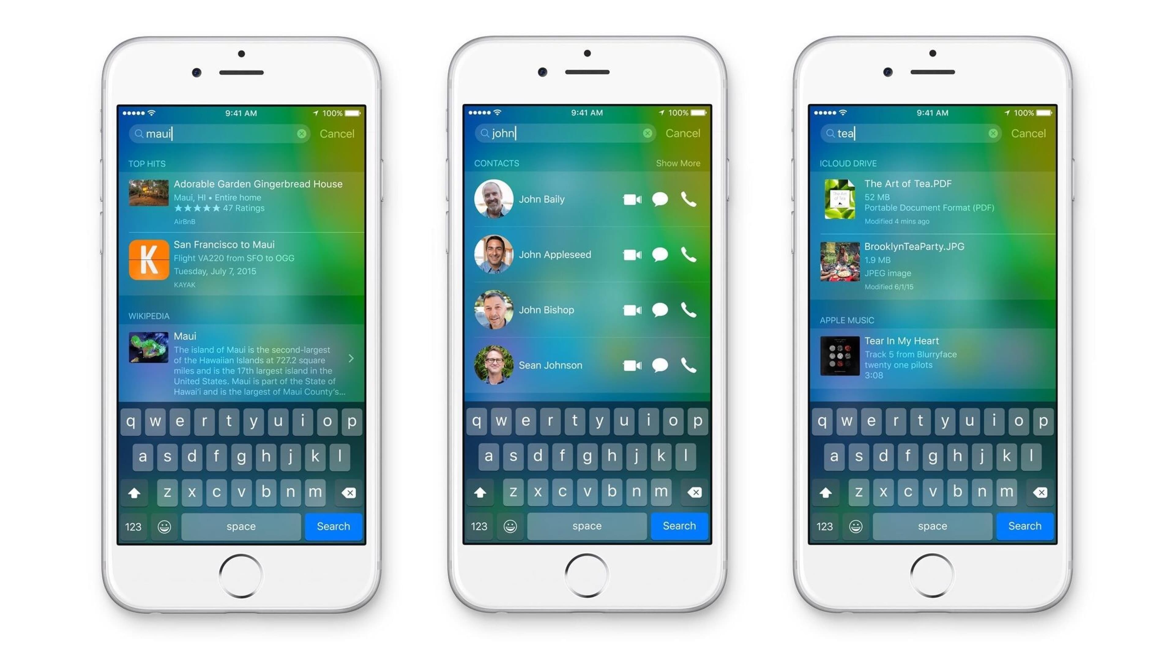 Spotlight on iOS 9