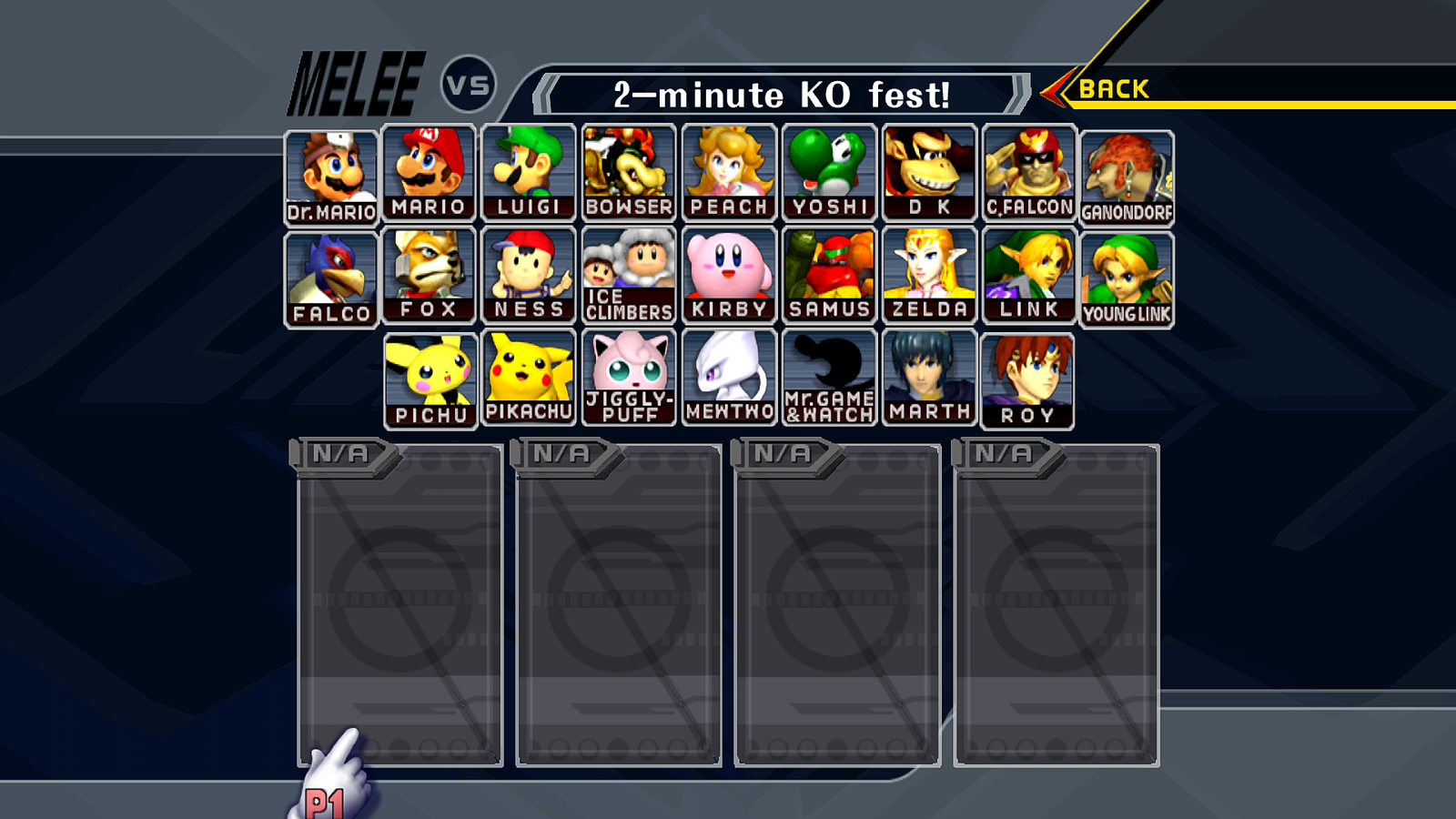 Melee character roster